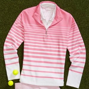 Pink and White Half-Zip Pullover
